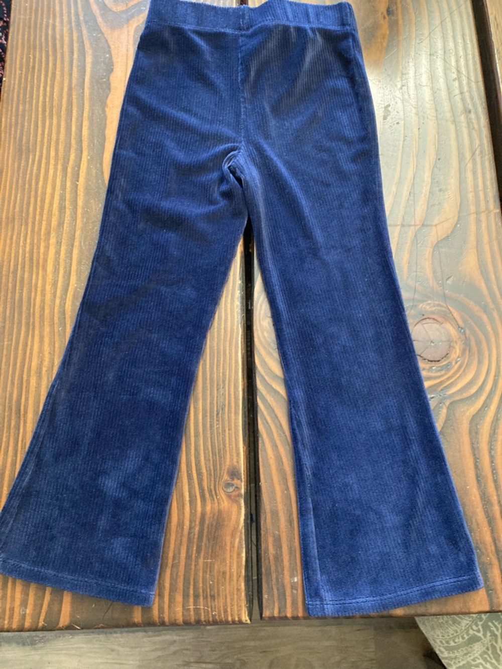 Kids Navy Blue Corduroy Flare Pants